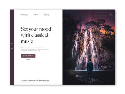 Music Landing Page minimalist music playlist sketch ui design ui designer