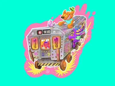 Subway Sam ! brooklyn cartooning characters comsters illustration neon nyc subway summer trains