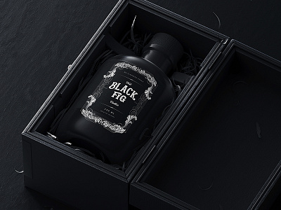 Black Fig Vodka beverage black brand identity branding case liquor logo mockup packaging vodka