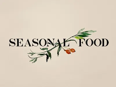 Seasonal Food botanical illustration typography