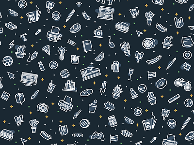 Pattern Cabala arepas creative elephant icons office pattern sopaipillas stars