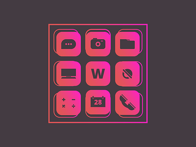 Icons apps gradient icons pink ui