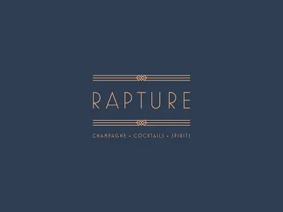 Rapture Logo bar brand champagne cocktails identity logo speakeasy spirits typography