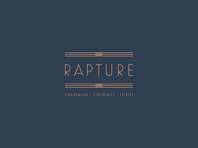 Rapture Logo bar brand champagne cocktails identity logo speakeasy spirits typography