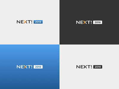 Next! 2018 Conference Logo 2018 blue branding color conference design gradient identity logo mark type typography