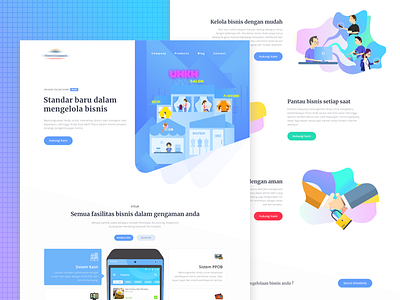 UMKM App Site blue business cashier city landing website
