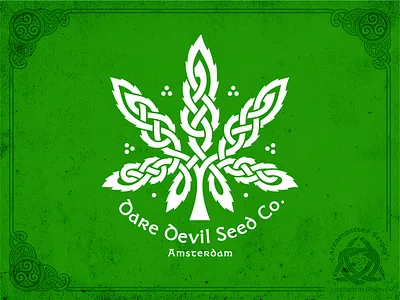 Dare Devil Seed Co amsterdam cannabis celtic leaf logo marijuana ornament