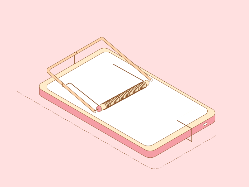 Clickbait animation clickbait gif isometric phone smartphone trap