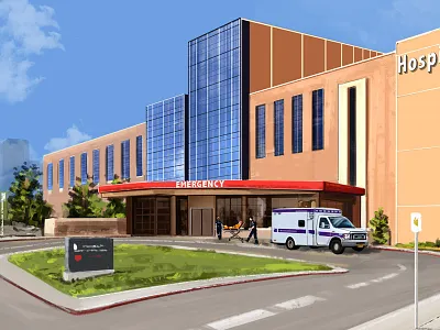 Hospital & Healthcare art background design character design concept art design digital art illustration