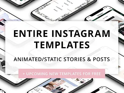 Entire Instagram Templates animation entire instagram templates feminine floral flowers instagram instagram bundle instagram post instagram story instagram templates minimal stories