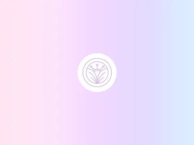 Holographic branding flower girly gradient holographic icon logo pink