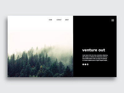 Venture out illustrator landingpage minimal modern perspective photoshop uidesign uxdesign webdesign