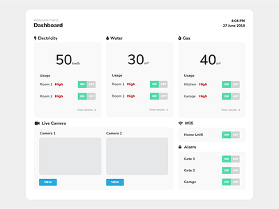 Home Monitoring Dashboard 021 dailyui dashboard graphic illustration mobile apps design smarthome ui ux web design