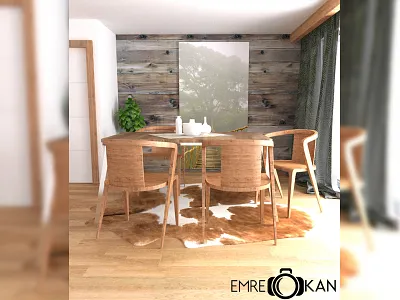 Livingroom 3d cg draw food livingroom render wood