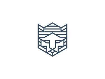 Lionhead cat crown feline head hexagon king lines lion minimal tiger