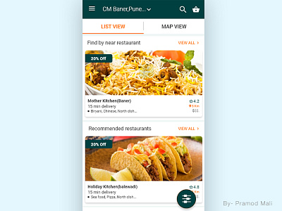 Restaurant App design find food food order gps map meal mobile restaurant ui ux