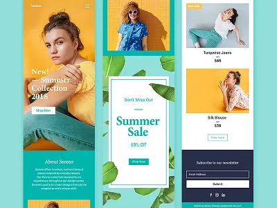 Serene Fashion Site colourful fashion mobile sale store summer
