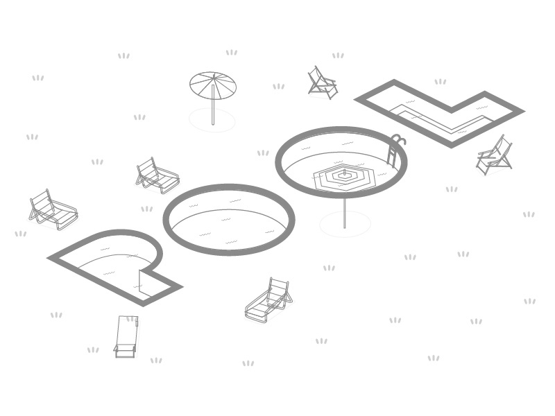 Pool Black/White after effects animation gif isometric motion motion graphics pool swimming pool