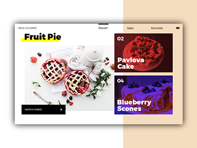 Cooking Website UI cake cooking dessert landing page recipe ui uiux user interface ux web design website