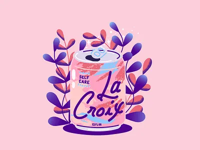 Rare La Croix Flavors 2 beverage can drink good vibes illustration la croix mental health plant self care vector