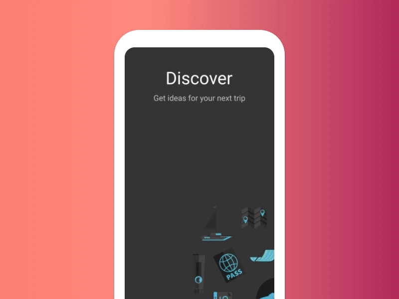 Travel Onboarding animation app clean concept design illustration logo motion ui