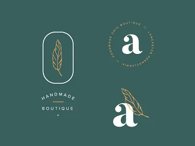 Avery Secondary Marks boutique branding dark green gold handmade hunter green logo minimal secondary marks serif wordmark