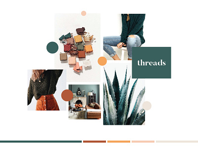 Avery Moodboard boutique brand burnt orange color color palette dark green fashion gold green moodboard neutral sweater