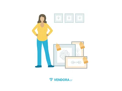 Illustration #5 for Vendora.gr art branding buy character craft create greek hobby illustration people sell