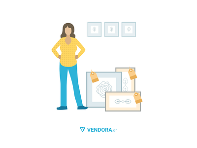 Illustration #5 for Vendora.gr art branding buy character craft create greek hobby illustration people sell