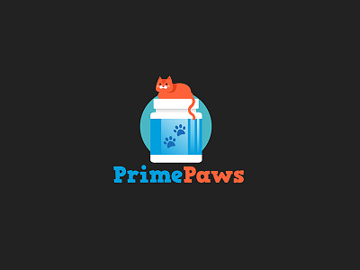 PrimePaws Logo Design cat design logo supplement