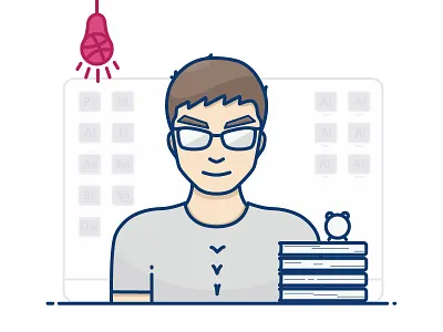 HELLO DRIBBBLE and illustration me stroke