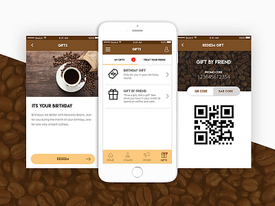 Espresso Coffee Mobile App - Redeem Points loyality redeem points