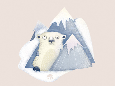 Polar bear illustration funny illustration kidsillustration mountains polar bear
