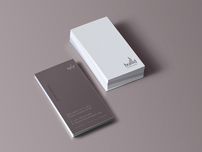 Buillld Business Card architecture brown business card construction minimal print quick verticle visiting card white