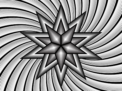2018 May 27 - Daily Vectors black and white opart pentagon shapes stripes vector