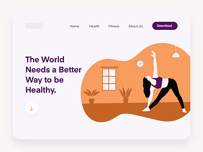 Better Health exercise fitness girl graphic design home illustration lamp landing page plant pot ui