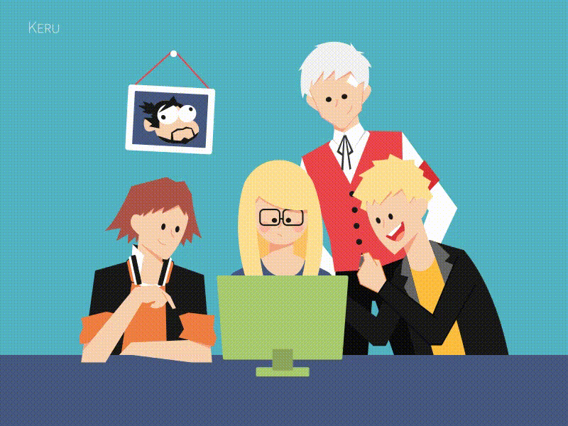 Persona animation flat gif persona