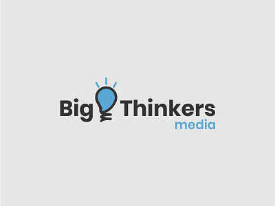 Bigthinkers big bulb digital idea logo logodesign media think