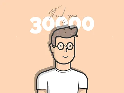 30,000 30000 avatar dribbble flat icon illustration instagram media shot social thousand vector