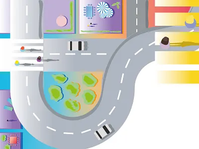 Always use pedestrian paths. . illustration