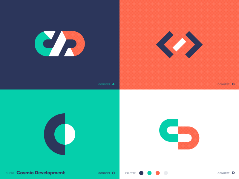 Cosmic Development brand branding cosmic identity logo mark palette