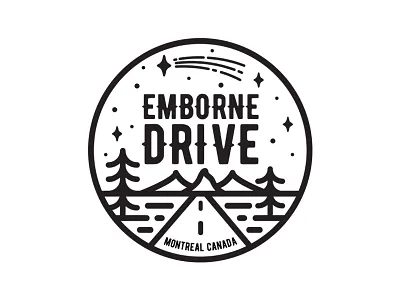 Emborne Drive Band Logo badge brand branding cartoon clean icon illustration logo logo design typography