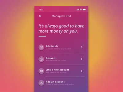 Manage Funds design funds manage page