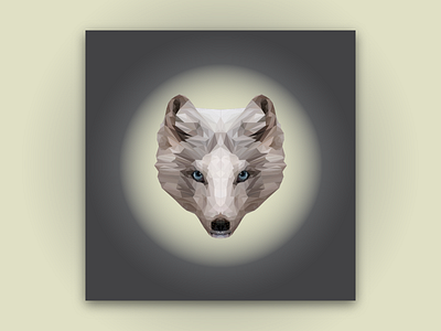 The Lunar Fox fox grey low poly lunar fox moon polygonal art polygons лис лоу поли луна лунный лис полигональная графика