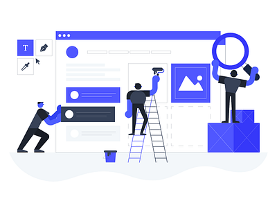 Under Construction Website brand drawn illustration explainer graphics explanation tour flat design onboarding product ui under construction ux