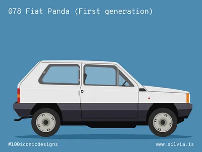 078 Fiat Panda (First Generation) 100iconicdesigns car fiat flat giugiaro illustration industrialdesign panda product productdesign