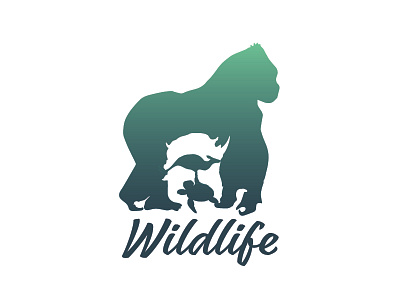Wildlife Logo 30 days logo challenge animal clean gradient logo meaningful minimal negative space silhouette wildlife