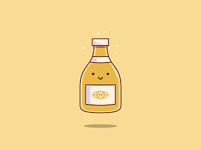 Mustard cute kawaii sauce sticker vector