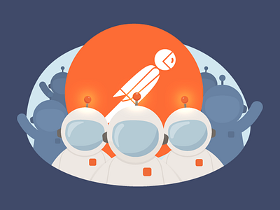 Postmanauts Unite! astronaut illustrator space spaceman vector