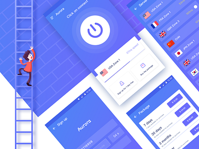 VPN app illustrator ui
